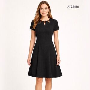 AGB - Black Dress with Grommet Neckline